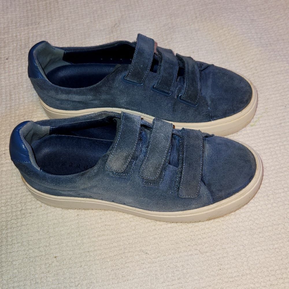 Sandro Paris Anita dusty blue suede Hook-and-loop fasteners sneakers 8.5